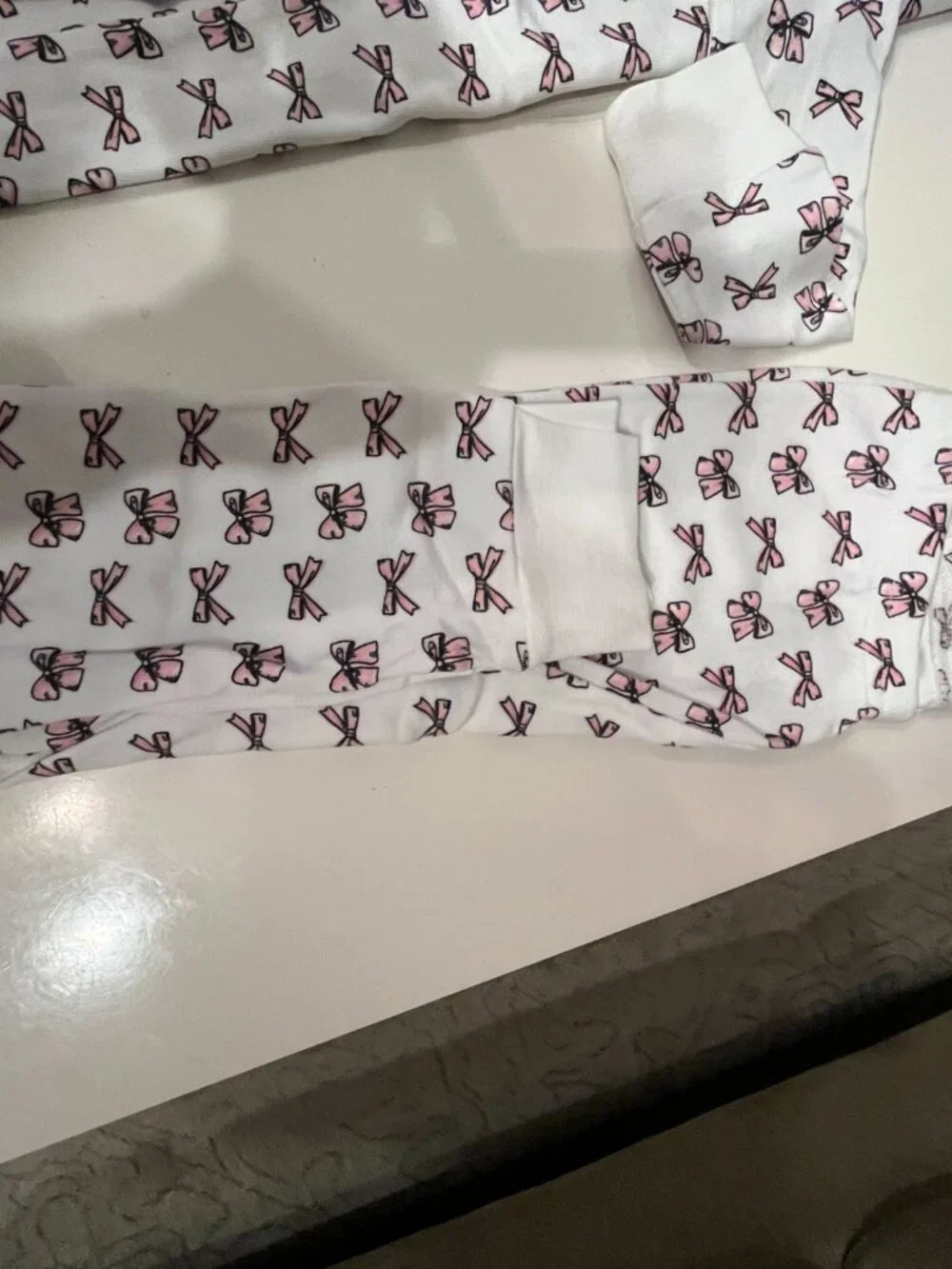 Girls Pajamas Size 5 from B*Steps - White and Pink Bows NEW
